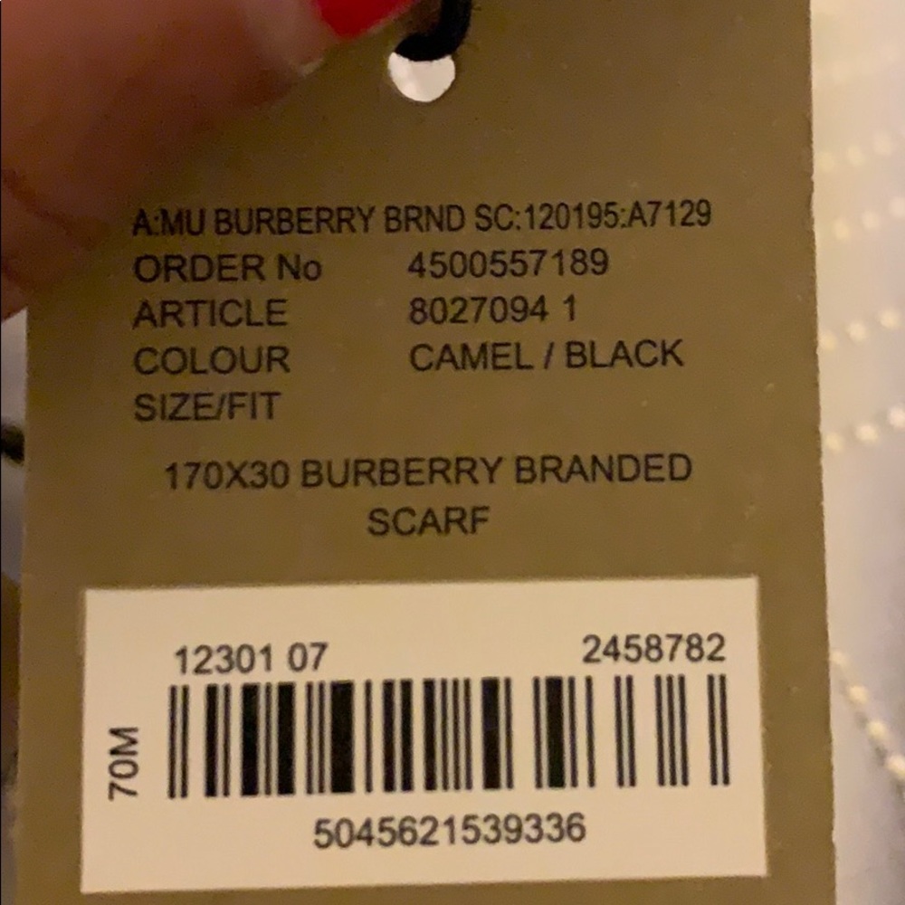 BURBERRY REVERSIBLE SCARF Black/Camel NEW WITH TAG - Picture 5 of 5